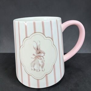 SDS HD‎ Sewing Down South Bunny Rabbit Pink Striped Coffee Mug Cup Ceramic Mug